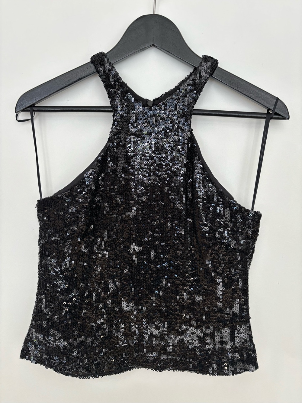 GAUGE81 Sequin Racerback Crop Top in Black